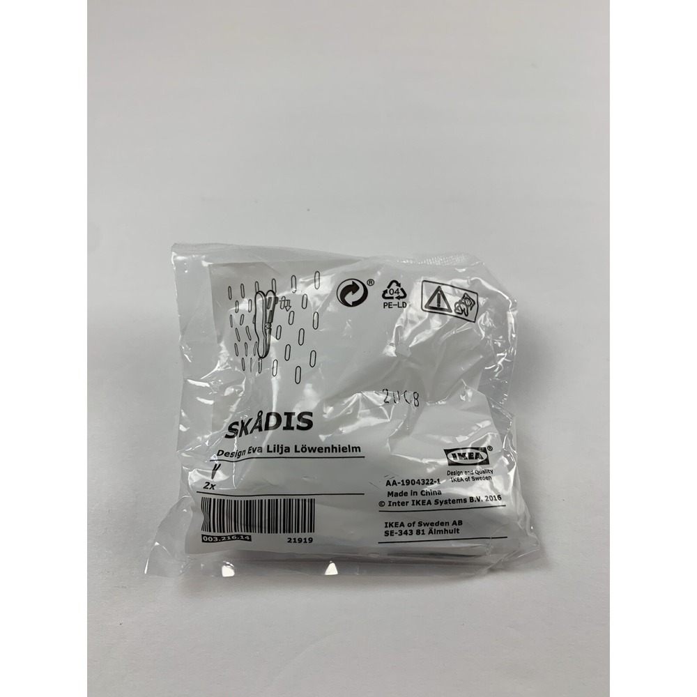 IKEA‎ Skadis Clip / 2 Pack White 003.216.14 Clip With Hook For Pegboard New 6240